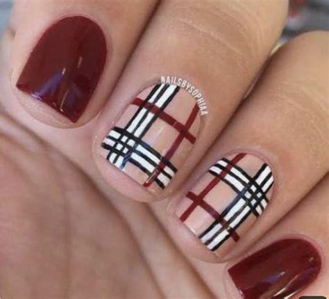 plaid nail stamp burberry|plaid nail design ideas.